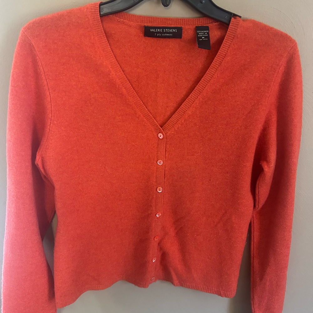 V-neck button down vintage cashmere sweater.